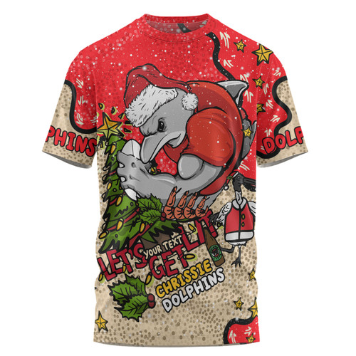 Redcliffe Dolphins Christmas Custom T-shirt - Let's Get Lit Chrisse Pressie T-shirt Redcliffe Dolphins Christmas Custom T-shirt - Let's Get Lit Chrisse Pressie T-shirt