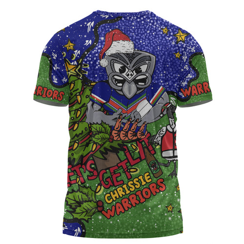New Zealand Warriors Christmas Custom T-shirt - Let's Get Lit Chrisse Pressie T-shirt