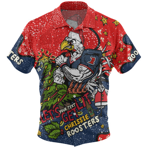 Sydney Roosters Christmas Custom Hawaiian Shirt - Let's Get Lit Chrisse Pressie Hawaiian Shirt