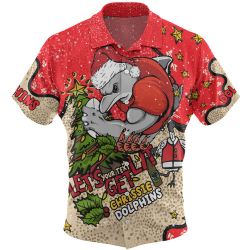 Redcliffe Dolphins Christmas Custom Hawaiian Shirt - Let's Get Lit Chrisse Pressie Hawaiian Shirt Redcliffe Dolphins Christmas Custom Hawaiian Shirt - Let's Get Lit Chrisse Pressie Hawaiian Shirt