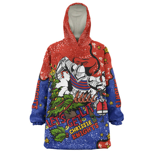 Newcastle Knights Christmas Custom Snug Hoodie - Let's Get Lit Chrisse Pressie Snug Hoodie Newcastle Knights Christmas Custom Snug Hoodie - Let's Get Lit Chrisse Pressie Snug Hoodie