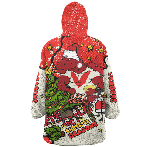 St. George Illawarra Dragons Christmas Custom Snug Hoodie - Let's Get Lit Chrisse Pressie Snug Hoodie