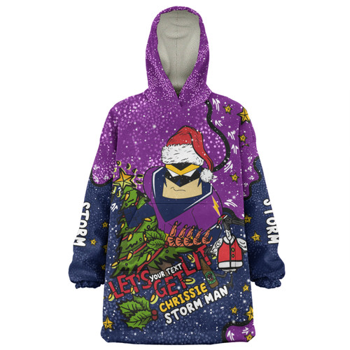 Melbourne Storm Christmas Custom Snug Hoodie - Let's Get Lit Chrisse Pressie Snug Hoodie