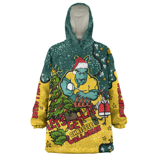 Australia Wallabies Christmas Custom Snug Hoodie - Let's Get Lit Chrisse Pressie Snug Hoodie