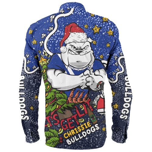 Canterbury-Bankstown Bulldogs Christmas Custom Long Sleeve Shirt - Let's Get Lit Chrisse Pressie Long Sleeve Shirt Canterbury-Bankstown Bulldogs Christmas Custom Long Sleeve Shirt - Let's Get Lit Chrisse Pressie Long Sleeve Shirt