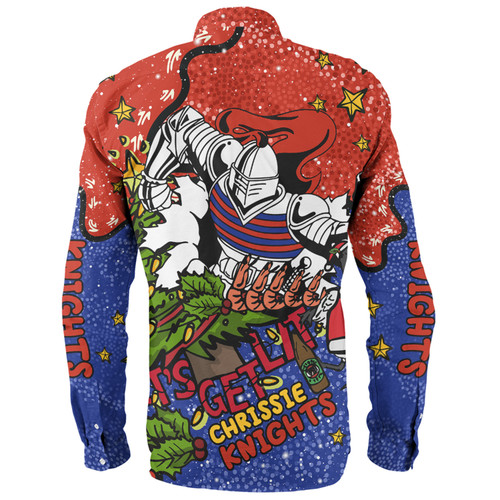 Newcastle Knights Christmas Custom Long Sleeve Shirt - Let's Get Lit Chrisse Pressie Long Sleeve Shirt Newcastle Knights Christmas Custom Long Sleeve Shirt - Let's Get Lit Chrisse Pressie Long Sleeve Shirt