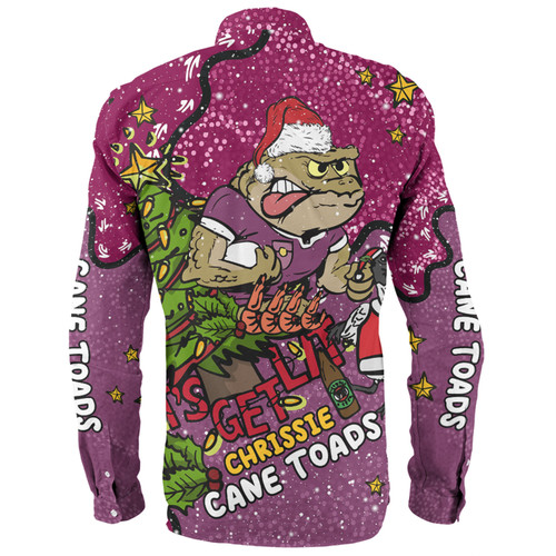 Queensland Cane Toads Christmas Custom Long Sleeve Shirt - Let's Get Lit Chrisse Pressie Long Sleeve Shirt Queensland Cane Toads Christmas Custom Long Sleeve Shirt - Let's Get Lit Chrisse Pressie Long Sleeve Shirt