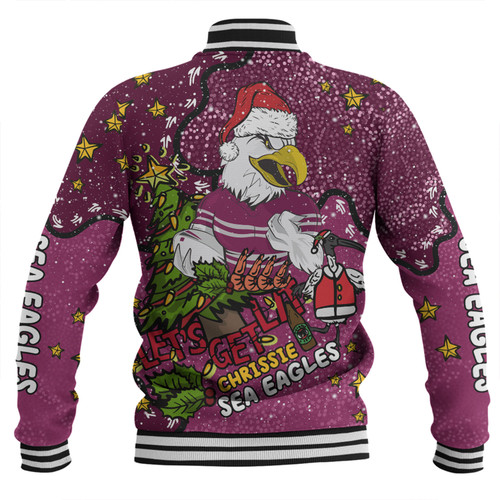 Manly Warringah Sea Eagles Christmas Custom Baseball Jacket - Let's Get Lit Chrisse Pressie Baseball Jacket Manly Warringah Sea Eagles Christmas Custom Baseball Jacket - Let's Get Lit Chrisse Pressie Baseball Jacket