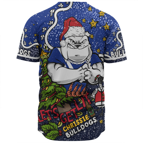 Canterbury-Bankstown Bulldogs Christmas Custom Baseball Shirt - Let's Get Lit Chrisse Pressie Baseball Shirt Canterbury-Bankstown Bulldogs Christmas Custom Baseball Shirt - Let's Get Lit Chrisse Pressie Baseball Shirt