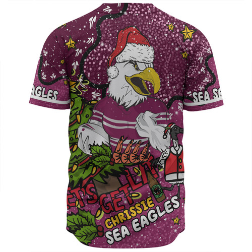 Manly Warringah Sea Eagles Christmas Custom Baseball Shirt - Let's Get Lit Chrisse Pressie Baseball Shirt Manly Warringah Sea Eagles Christmas Custom Baseball Shirt - Let's Get Lit Chrisse Pressie Baseball Shirt