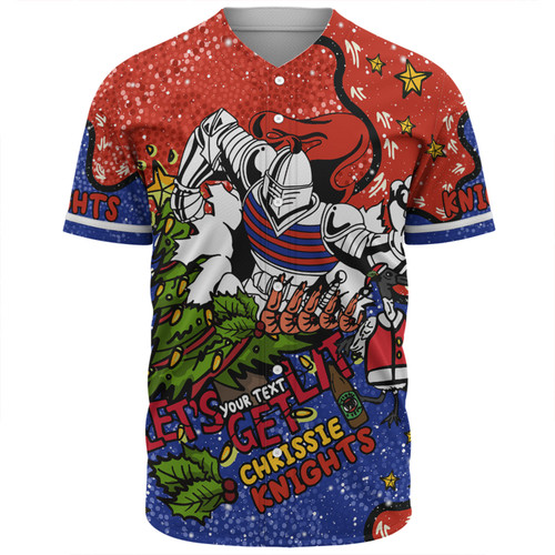 Newcastle Knights Christmas Custom Baseball Shirt - Let's Get Lit Chrisse Pressie Baseball Shirt Newcastle Knights Christmas Custom Baseball Shirt - Let's Get Lit Chrisse Pressie Baseball Shirt