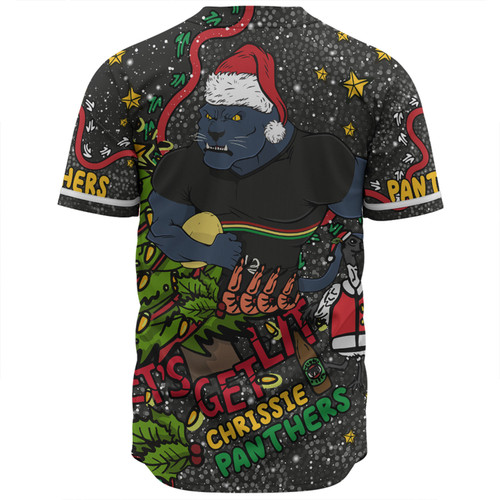 Penrith Panthers Christmas Custom Baseball Shirt - Let's Get Lit Chrisse Pressie Baseball Shirt Penrith Panthers Christmas Custom Baseball Shirt - Let's Get Lit Chrisse Pressie Baseball Shirt