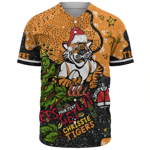 Wests Tigers Christmas Custom Baseball Shirt - Let's Get Lit Chrisse Pressie Baseball Shirt Wests Tigers Christmas Custom Baseball Shirt - Let's Get Lit Chrisse Pressie Baseball Shirt