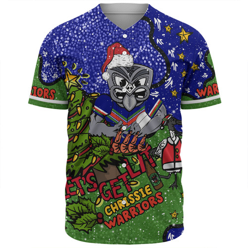 New Zealand Warriors Christmas Custom Baseball Shirt - Let's Get Lit Chrisse Pressie Baseball Shirt New Zealand Warriors Christmas Custom Baseball Shirt - Let's Get Lit Chrisse Pressie Baseball Shirt
