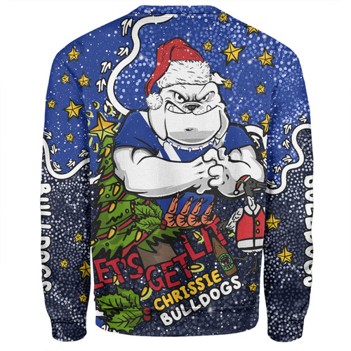 Canterbury-Bankstown Bulldogs Christmas Custom Sweatshirt - Let's Get Lit Chrisse Pressie Sweatshirt Canterbury-Bankstown Bulldogs Christmas Custom Sweatshirt - Let's Get Lit Chrisse Pressie Sweatshirt