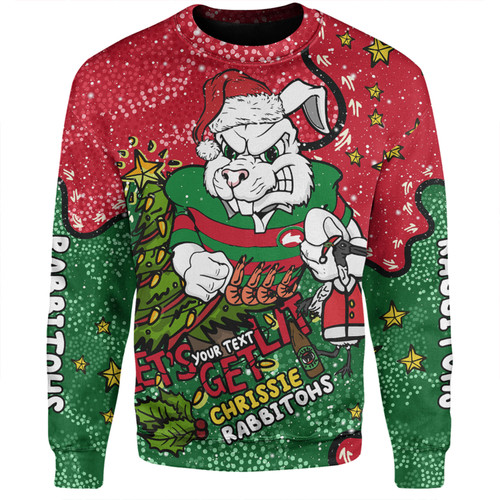 South Sydney Rabbitohs Custom Sweatshirt - Let's Get Lit Chrisse Pressie Sweatshirt South Sydney Rabbitohs Custom Sweatshirt - Let's Get Lit Chrisse Pressie Sweatshirt