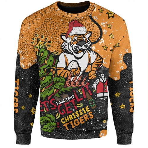 Wests Tigers Christmas Custom Sweatshirt - Let's Get Lit Chrisse Pressie Sweatshirt Wests Tigers Christmas Custom Sweatshirt - Let's Get Lit Chrisse Pressie Sweatshirt