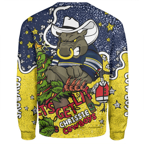 North Queensland Cowboys Christmas Custom Sweatshirt - Let's Get Lit Chrisse Pressie Sweatshirt North Queensland Cowboys Christmas Custom Sweatshirt - Let's Get Lit Chrisse Pressie Sweatshirt