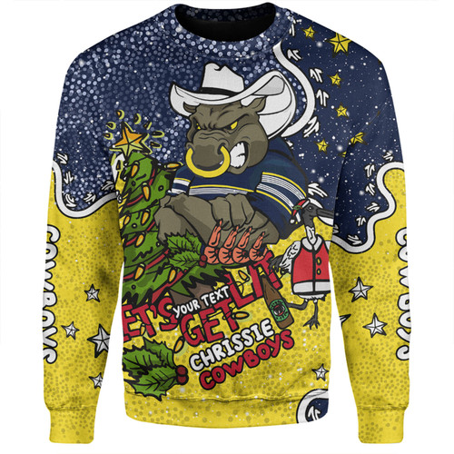 North Queensland Cowboys Christmas Custom Sweatshirt - Let's Get Lit Chrisse Pressie Sweatshirt North Queensland Cowboys Christmas Custom Sweatshirt - Let's Get Lit Chrisse Pressie Sweatshirt