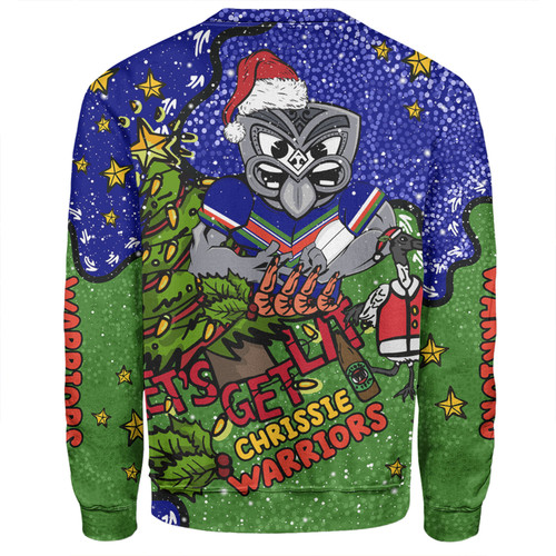 New Zealand Warriors Christmas Custom Sweatshirt - Let's Get Lit Chrisse Pressie Sweatshirt New Zealand Warriors Christmas Custom Sweatshirt - Let's Get Lit Chrisse Pressie Sweatshirt