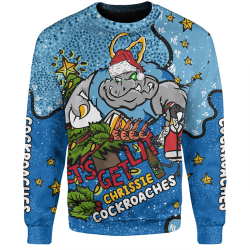 New South Wales Cockroaches Christmas Custom Sweatshirt - Let's Get Lit Chrisse Pressie Sweatshirt New South Wales Cockroaches Christmas Custom Sweatshirt - Let's Get Lit Chrisse Pressie Sweatshirt