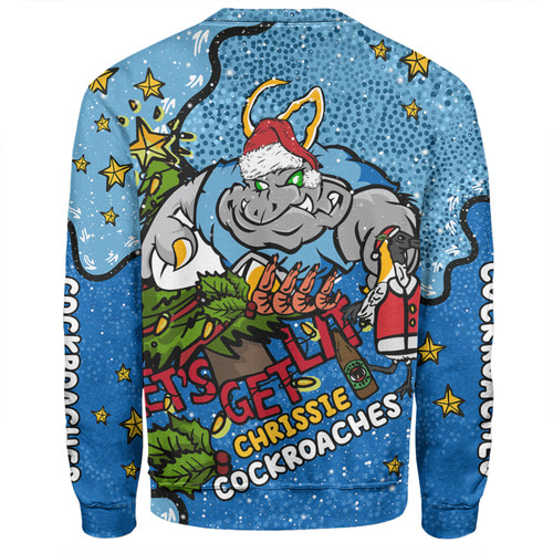 New South Wales Cockroaches Christmas Custom Sweatshirt - Let's Get Lit Chrisse Pressie Sweatshirt New South Wales Cockroaches Christmas Custom Sweatshirt - Let's Get Lit Chrisse Pressie Sweatshirt
