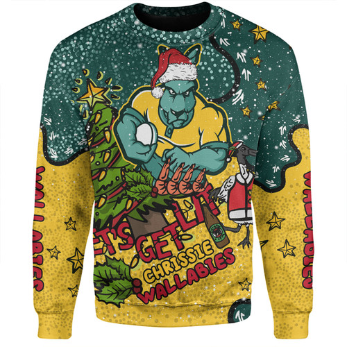 Australia Wallabies Christmas Custom Sweatshirt - Let's Get Lit Chrisse Pressie Sweatshirt