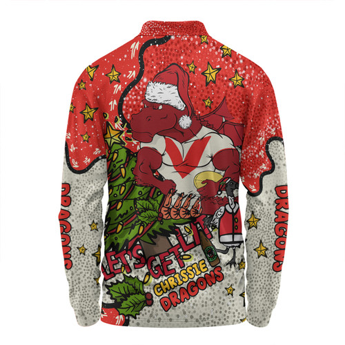 St. George Illawarra Dragons Christmas Custom Long Sleeve Polo Shirt - Let's Get Lit Chrisse Pressie Long Sleeve Polo Shirt St. George Illawarra Dragons Christmas Custom Long Sleeve Polo Shirt - Let's Get Lit Chrisse Pressie Long Sleeve Polo Shirt