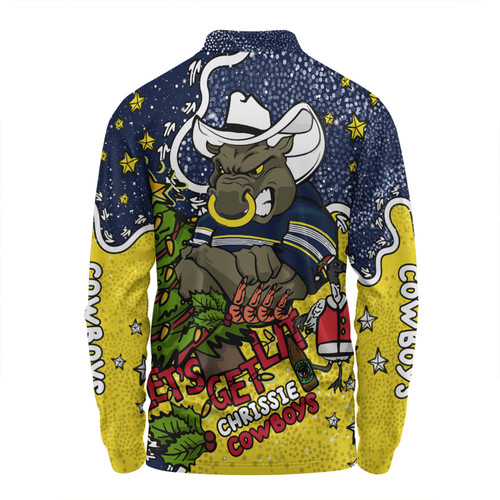 North Queensland Cowboys Christmas Custom Long Sleeve Polo Shirt - Let's Get Lit Chrisse Pressie Long Sleeve Polo Shirt North Queensland Cowboys Christmas Custom Long Sleeve Polo Shirt - Let's Get Lit Chrisse Pressie Long Sleeve Polo Shirt