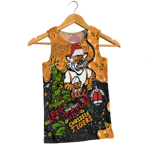 Wests Tigers Christmas Custom Men Singlet - Let's Get Lit Chrisse Pressie Men Singlet