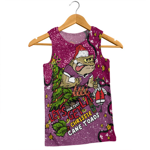 Queensland Cane Toads Christmas Custom Men Singlet - Let's Get Lit Chrisse Pressie Men Singlet