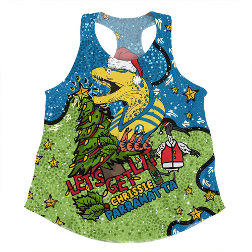 Parramatta Eels Christmas Custom Women Racerback Singlet - Let's Get Lit Chrisse Pressie Women Racerback Singlet Parramatta Eels Christmas Custom Women Racerback Singlet - Let's Get Lit Chrisse Pressie Women Racerback Singlet