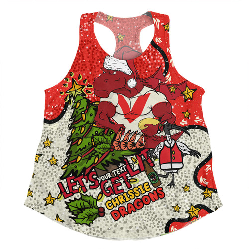 St. George Illawarra Dragons Christmas Custom Women Racerback Singlet - Let's Get Lit Chrisse Pressie Women Racerback Singlet St. George Illawarra Dragons Christmas Custom Women Racerback Singlet - Let's Get Lit Chrisse Pressie Women Racerback Singlet
