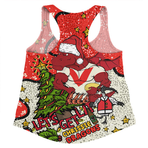 St. George Illawarra Dragons Christmas Custom Women Racerback Singlet - Let's Get Lit Chrisse Pressie Women Racerback Singlet St. George Illawarra Dragons Christmas Custom Women Racerback Singlet - Let's Get Lit Chrisse Pressie Women Racerback Singlet