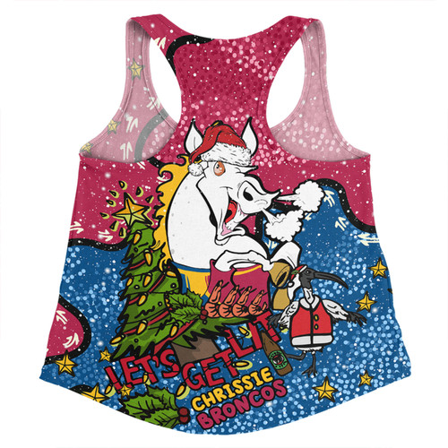 Brisbane Broncos Christmas Custom Women Racerback Singlet - Let's Get Lit Chrisse Pressie Women Racerback Singlet Brisbane Broncos Christmas Custom Women Racerback Singlet - Let's Get Lit Chrisse Pressie Women Racerback Singlet