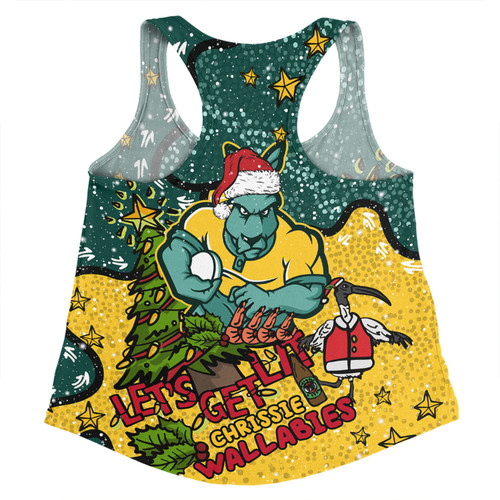 Australia Wallabies Christmas Custom Women Racerback Singlet - Let's Get Lit Chrisse Pressie Women Racerback Singlet Australia Wallabies Christmas Custom Women Racerback Singlet - Let's Get Lit Chrisse Pressie Women Racerback Singlet