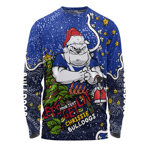 Canterbury-Bankstown Bulldogs Christmas Custom Long Sleeve T-Shirt - Let's Get Lit Chrisse Pressie Long Sleeve T-Shirt Canterbury-Bankstown Bulldogs Christmas Custom Long Sleeve T-Shirt - Let's Get Lit Chrisse Pressie Long Sleeve T-Shirt