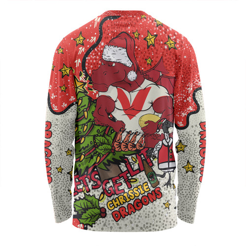 St. George Illawarra Dragons Christmas Custom Long Sleeve T-shirt - Let's Get Lit Chrisse Pressie Long Sleeve T-shirt St. George Illawarra Dragons Christmas Custom Long Sleeve T-shirt - Let's Get Lit Chrisse Pressie Long Sleeve T-shirt