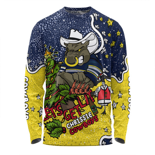 North Queensland Cowboys Christmas Custom Long Sleeve T-shirt - Let's Get Lit Chrisse Pressie Long Sleeve T-shirt North Queensland Cowboys Christmas Custom Long Sleeve T-shirt - Let's Get Lit Chrisse Pressie Long Sleeve T-shirt