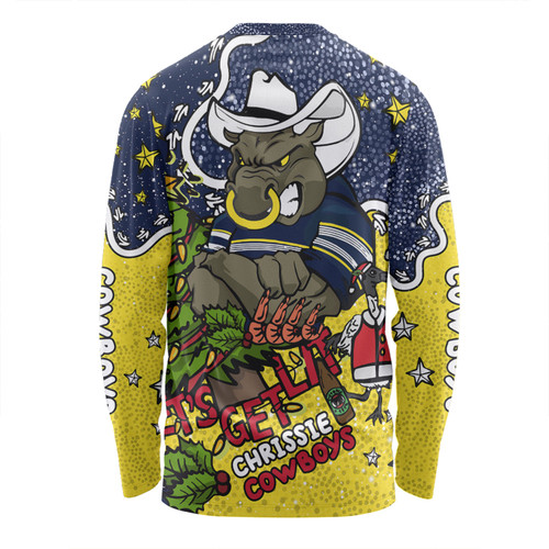 North Queensland Cowboys Christmas Custom Long Sleeve T-shirt - Let's Get Lit Chrisse Pressie Long Sleeve T-shirt North Queensland Cowboys Christmas Custom Long Sleeve T-shirt - Let's Get Lit Chrisse Pressie Long Sleeve T-shirt