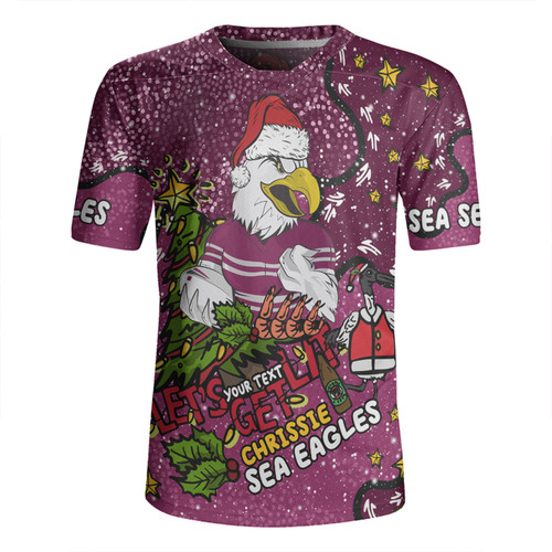 Manly Warringah Sea Eagles Christmas Custom Rugby Jersey - Let's Get Lit Chrisse Pressie Rugby Jersey