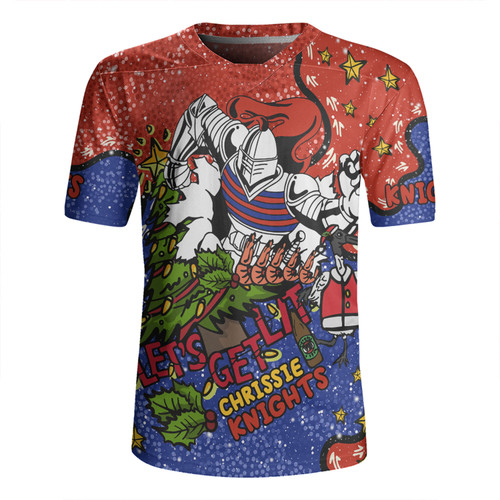 Newcastle Knights Christmas Custom Rugby Jersey - Let's Get Lit Chrisse Pressie Rugby Jersey