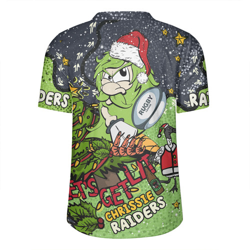 Canberra Raiders Christmas Custom Rugby Jersey - Let's Get Lit Chrisse Pressie Rugby Jersey Canberra Raiders Christmas Custom Rugby Jersey - Let's Get Lit Chrisse Pressie Rugby Jersey