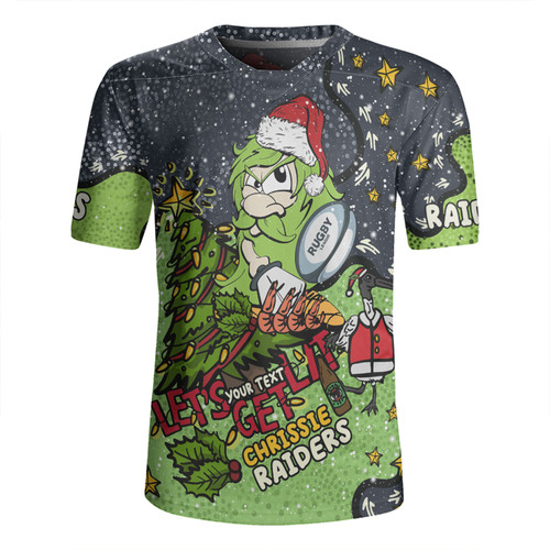 Canberra Raiders Christmas Custom Rugby Jersey - Let's Get Lit Chrisse Pressie Rugby Jersey