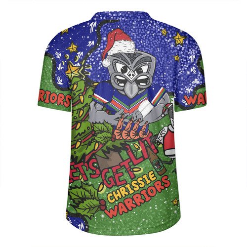 New Zealand Warriors Christmas Custom Rugby Jersey - Let's Get Lit Chrisse Pressie Rugby Jersey