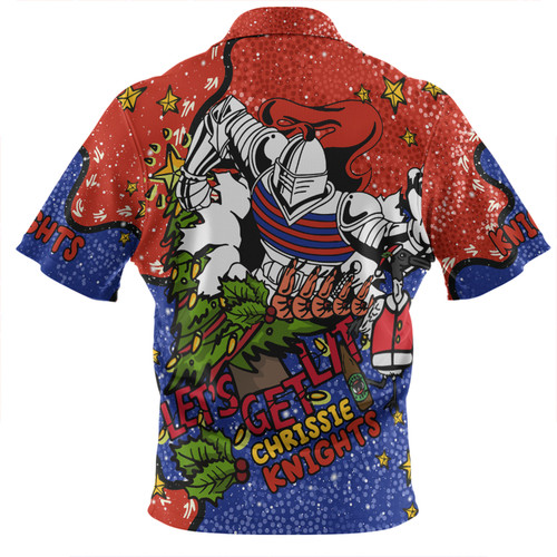 Newcastle Knights Christmas Custom Zip Polo Shirt - Let's Get Lit Chrisse Pressie Zip Polo Shirt Newcastle Knights Christmas Custom Zip Polo Shirt - Let's Get Lit Chrisse Pressie Zip Polo Shirt