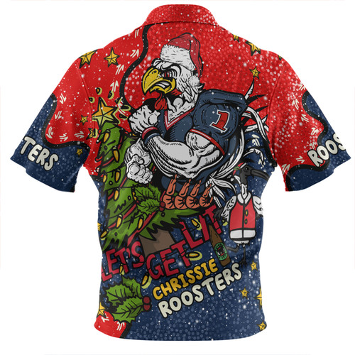 Sydney Roosters Christmas Custom Zip Polo Shirt - Let's Get Lit Chrisse Pressie Zip Polo Shirt Sydney Roosters Christmas Custom Zip Polo Shirt - Let's Get Lit Chrisse Pressie Zip Polo Shirt