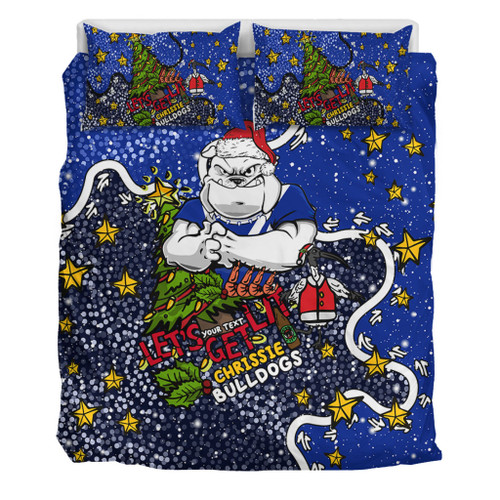 Canterbury-Bankstown Bulldogs Christmas Custom Bedding Set - Let's Get Lit Chrisse Pressie Bedding Set Canterbury-Bankstown Bulldogs Christmas Custom Bedding Set - Let's Get Lit Chrisse Pressie Bedding Set