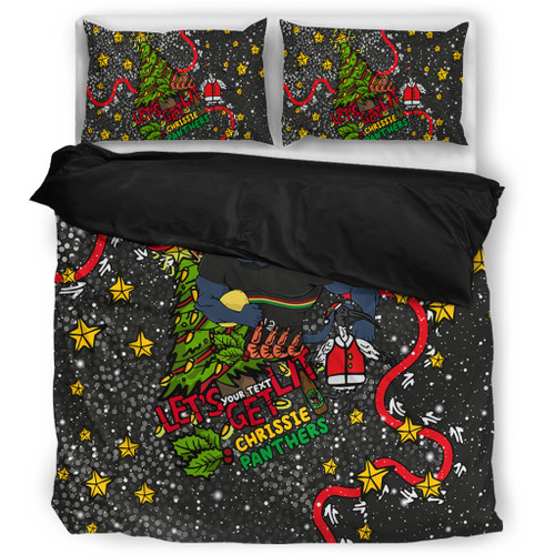 Penrith Panthers Christmas Custom Bedding Set - Let's Get Lit Chrisse Pressie Bedding Set Penrith Panthers Christmas Custom Bedding Set - Let's Get Lit Chrisse Pressie Bedding Set