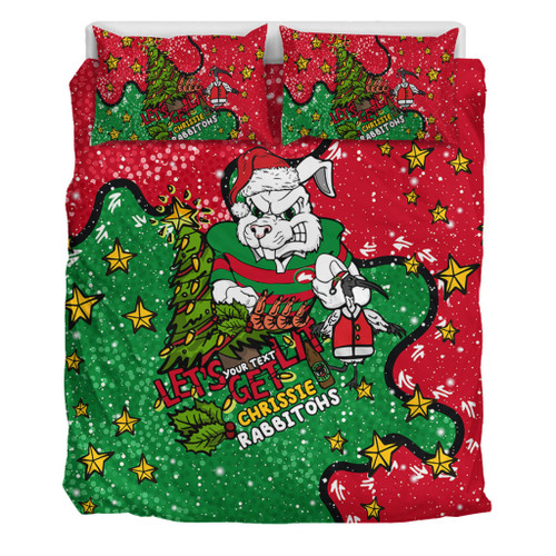 South Sydney Rabbitohs Custom Bedding Set - Let's Get Lit Chrisse Pressie Bedding Set South Sydney Rabbitohs Custom Bedding Set - Let's Get Lit Chrisse Pressie Bedding Set